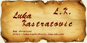 Luka Kastratović vizit kartica